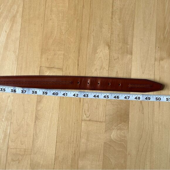 Paul Frederick Genuine Leather Made In Italy Cognac Brown Belt 42 - Picture 12 of 15